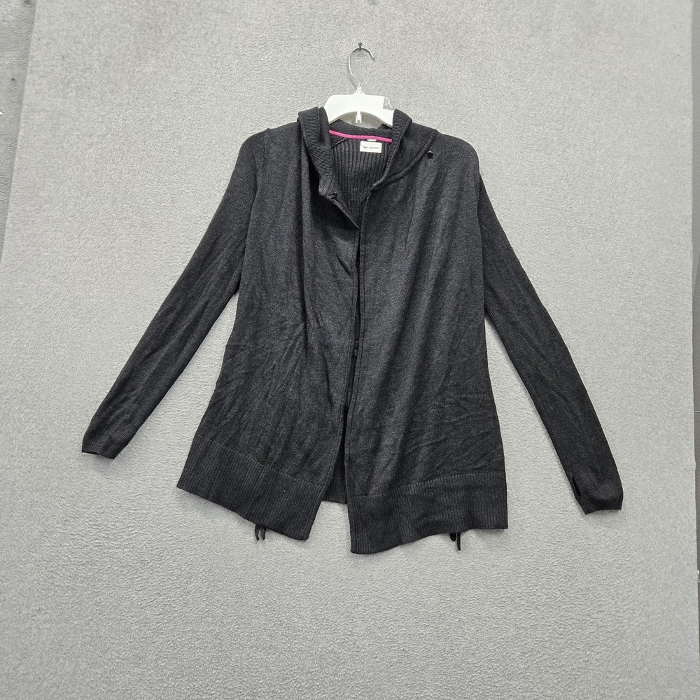 Lululemon Women Sweater 2 Gray Peace Of Mind Wrap Hooded Cinched Waist Knit